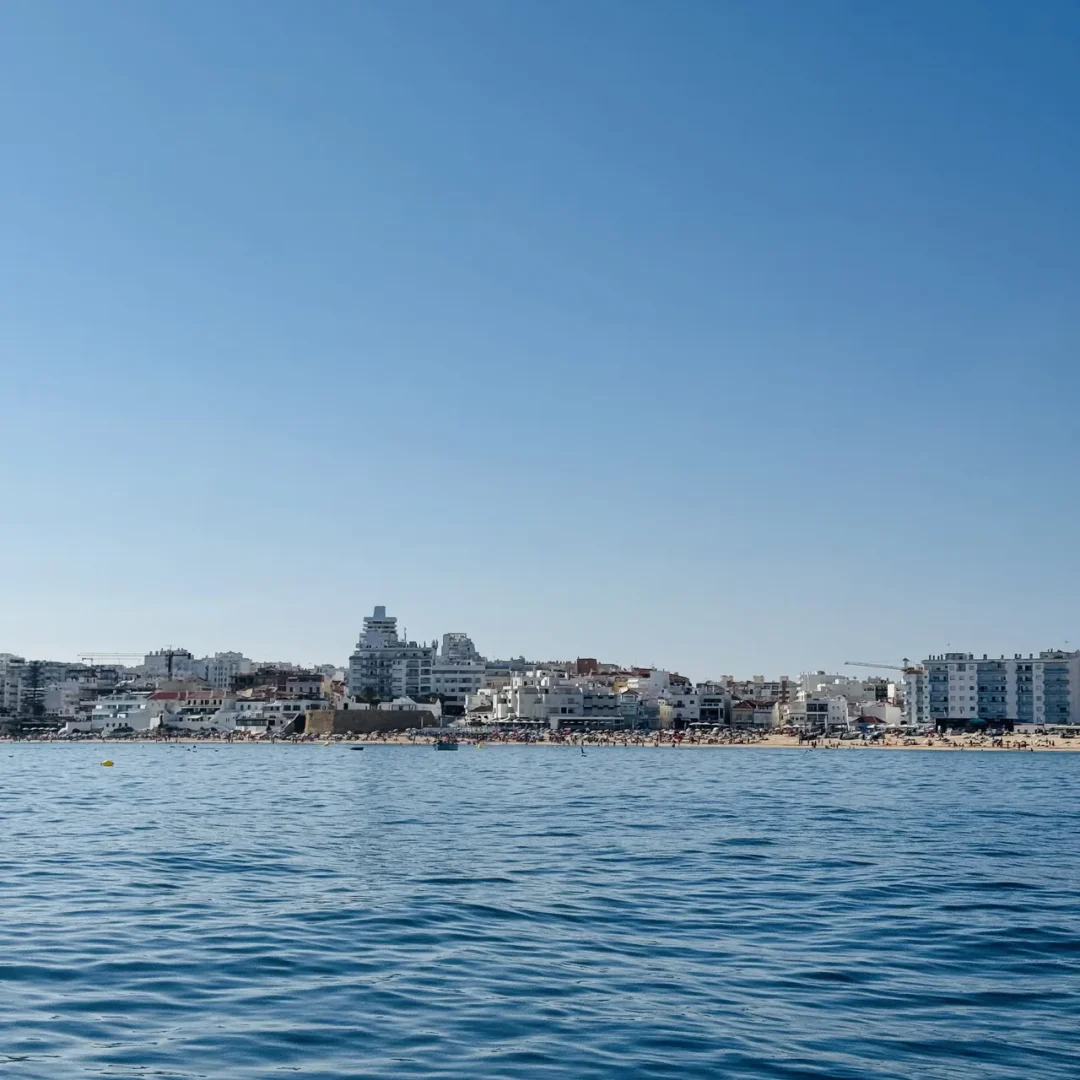 Algarve coastal rock formation along the Otter Tours boat route near the sea caves