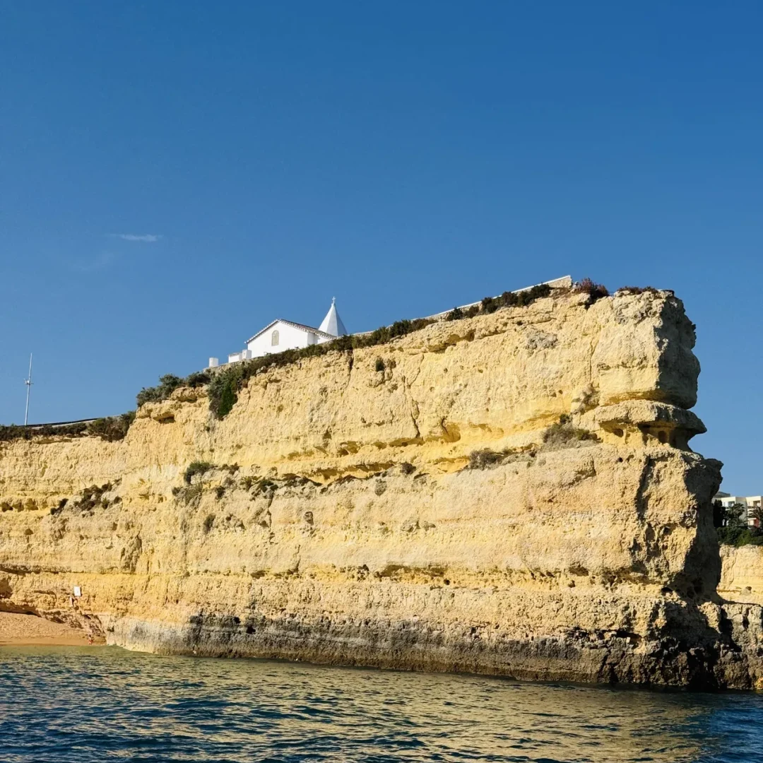 Algarve coastal rock formation along the Otter Tours boat route near the sea caves