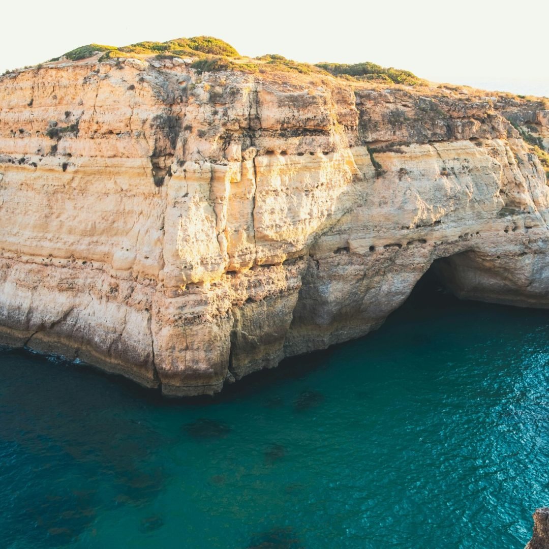 Drone Shot of Rock Formation on the Sea