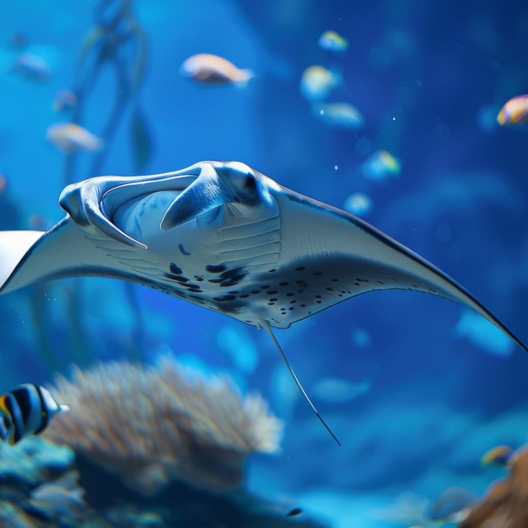 realistic-manta-ray-sea-water